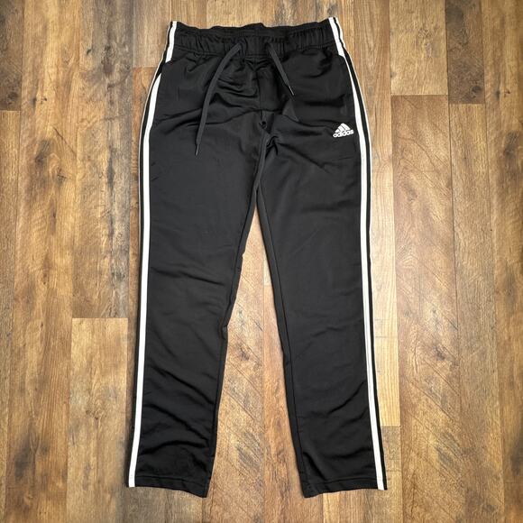 Adidas Essentials 3-Stripes Fleece Pants Women's Medium Black Athletic Training - Picture 1 of 13